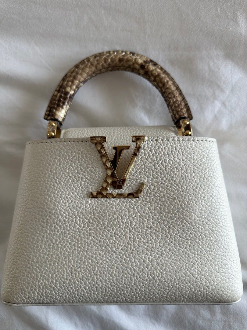 Louis Vuitton Capucines Mini - Pink/Gold Python For Sale at