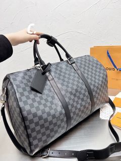 Replica Louis Vuitton N41413 Keepall Bandouliere 55 Duffel Bag Damier  Graphite Canvas For Sale