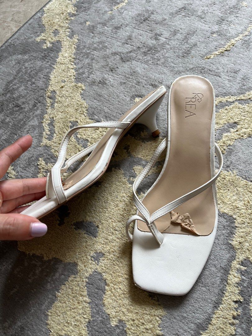 White backless cheap sandals