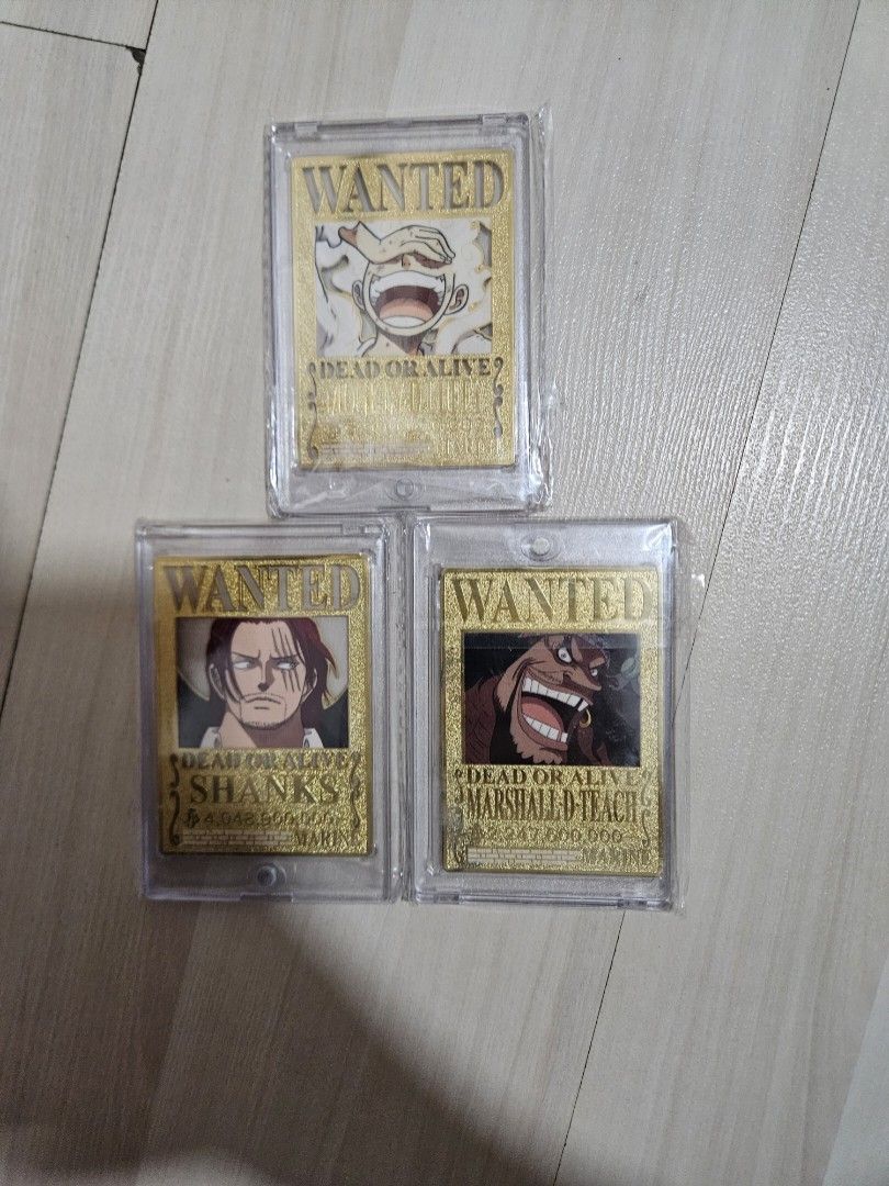 Luffy gear 5 shanks blackbeard sanji wanted card, Hobbies & Toys