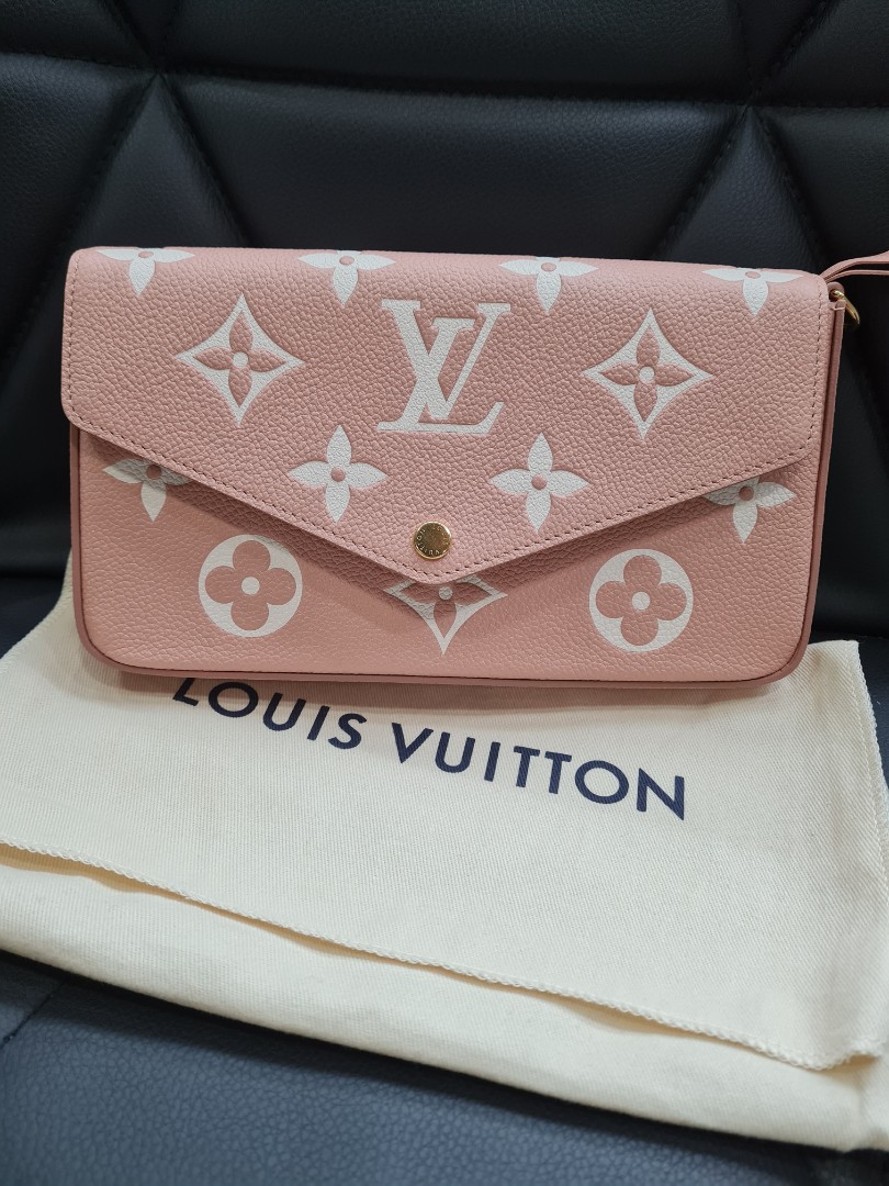 Louis Vuitton Rose Trianon / Cream Pochette Felicie Pouch Inserts NEW!! Both