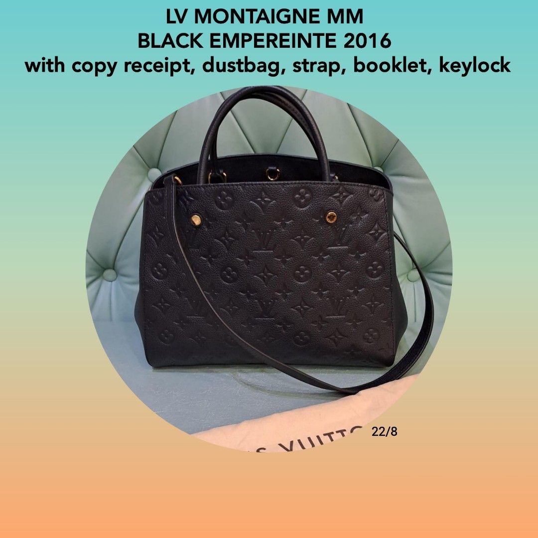 LV MONTAIGNE MM BLACK EMPREINTE 2016
