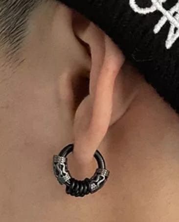 Mens black stainless new arrivals steel earrings