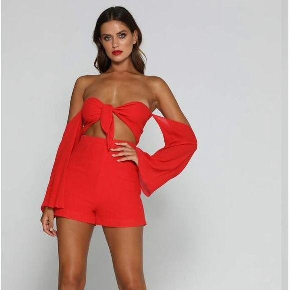 MESHKI RED MEERA ROMPER SMALL to MEDIUM Women s Fashion Dresses