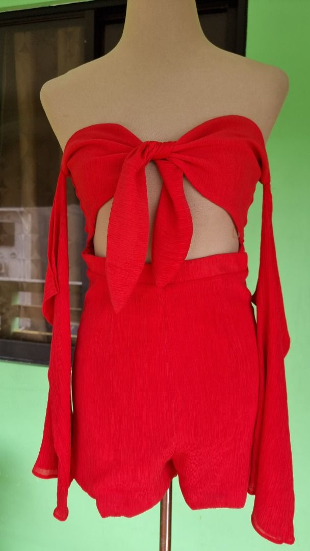 MESHKI RED MEERA ROMPER SMALL to MEDIUM Women s Fashion Dresses