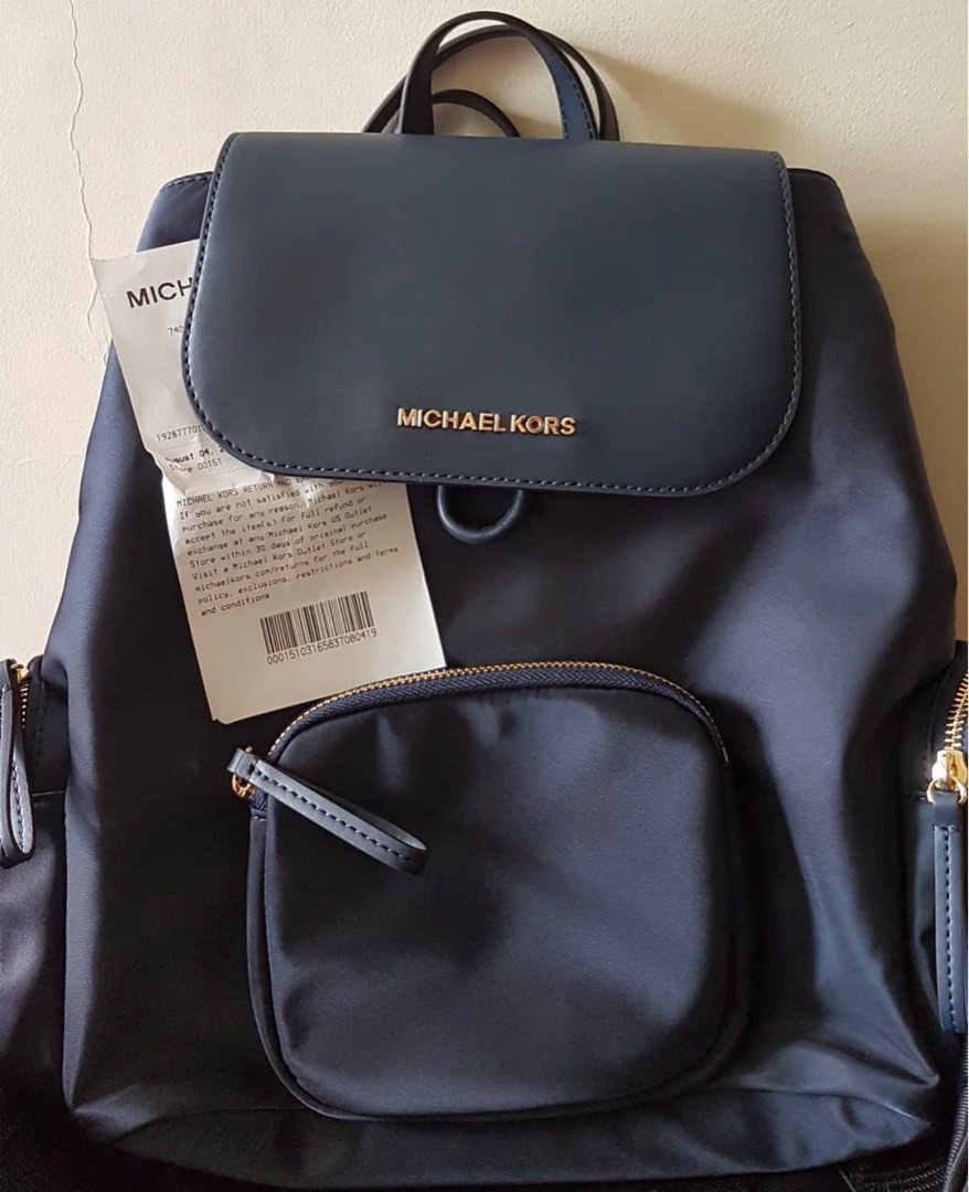 Michael Kors Navy Backpack with Gold Hardware Women s Fashion