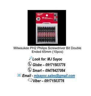 Milwaukee PH2 Philips Screwdriver Bit Double Ended 65mm (10pcs)