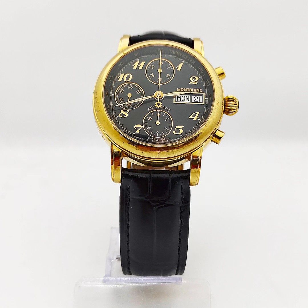 Montblanc Star Meisterstuck 4810 (Category: Luxury Watches) located in Manila. Submitted by ab.authentic.collection (Listing ID 1250418984, Image 2). Description: Available for Sale Montblanc Star Meisterstuck 4810 - Ref. 7001 - 38mm in diameter - Case - Plated yellow gold - Automatic; Keeps good time - Chronograph resets to zero - With free travel leather pouch included - Unit only Open for Meetups (Sure buyer) Price: 65,000.