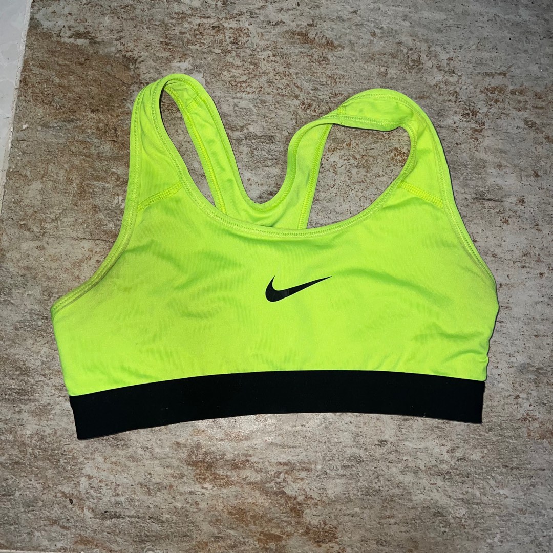 AUTHENTIC NIKE Neon Sports Bra Small No Pads, Women's Fashion, Activewear  on Carousell