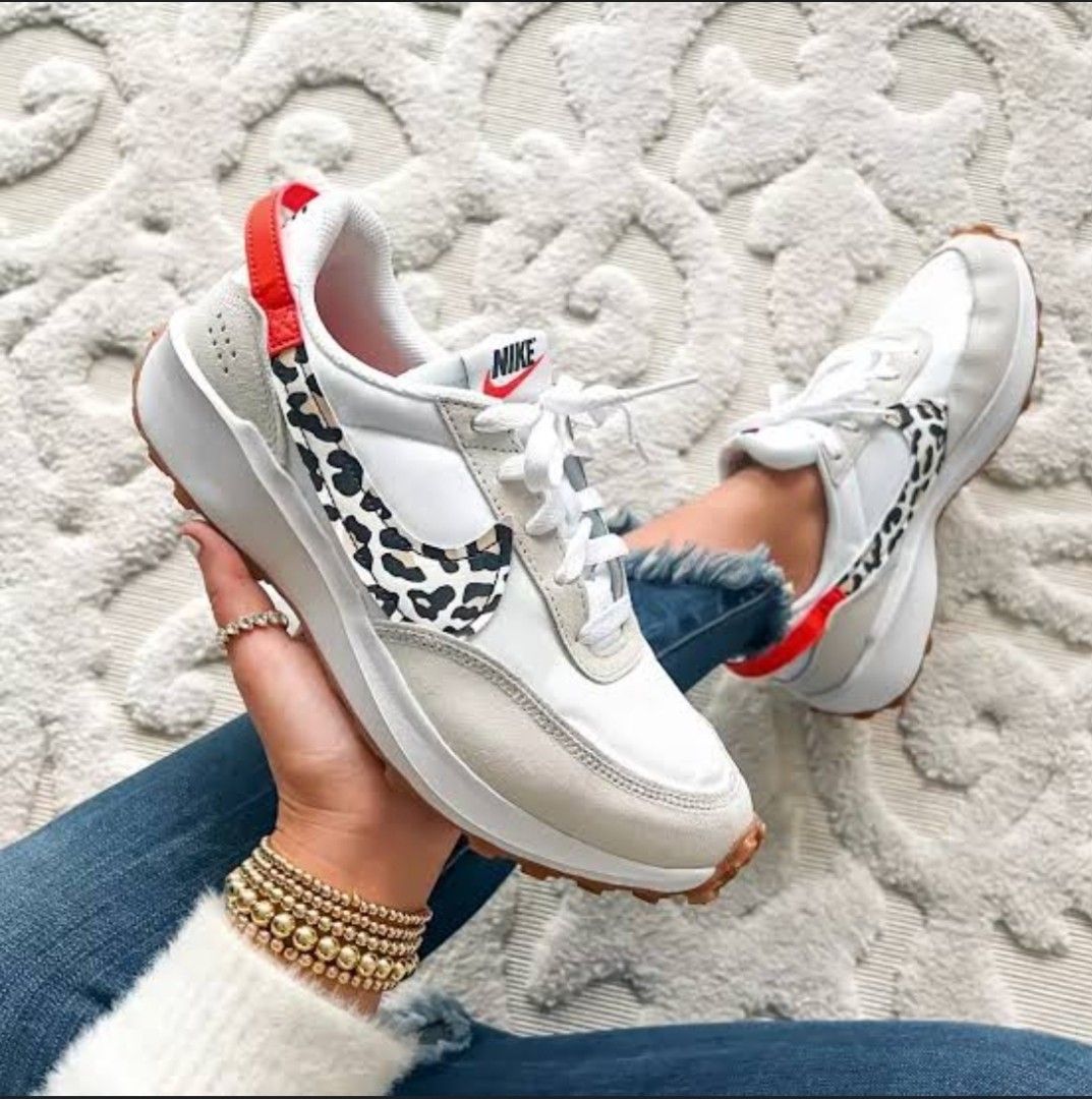 Nike white leopard shoes clearance