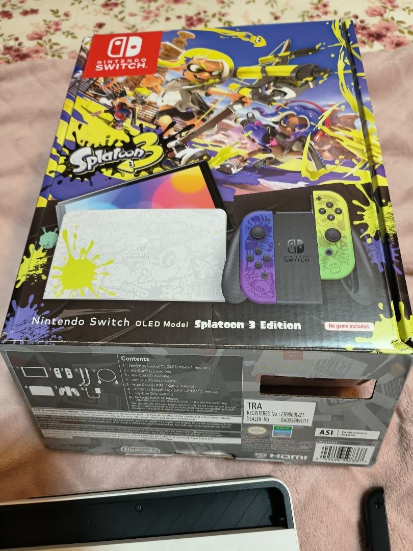 Splatoon Oled Controller Nintendo Switch OLED Splatoon Edition, Video Gaming, Video Game ...