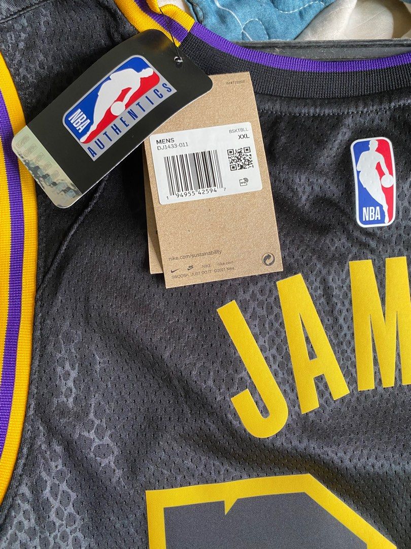 Nike Lebron James LA Lakers #23 Jersey Size M Black Mamba Swingman