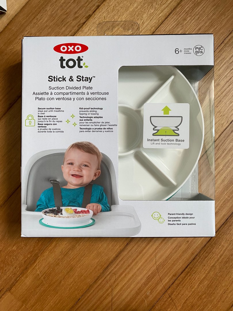 OXO Tot Stick and Stay Suction Divided Plate