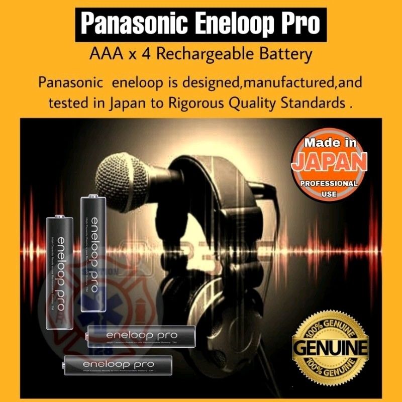 Panasonic Eneloop Pro Rechargeable Battery AAA x 4 (Category: Batteries & Chargers) located in Quezon City. Submitted by station128 (Listing ID 1250448115, Image 3). Description: Panasonic Eneloop Pro Rechargeable Battery AAA x 4 Description: - Pre – Charged (Black) - High capacity for High Drain Devices - DSLR flash - Radio Control Cars - Wireless Devices - Torch Light - Recharge up to 500 times - Capacity retention 85% after 1 year - For sustai