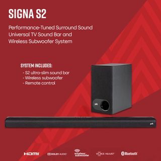 polk audio s2 soundbar with subwoofer display set 1 year warranty