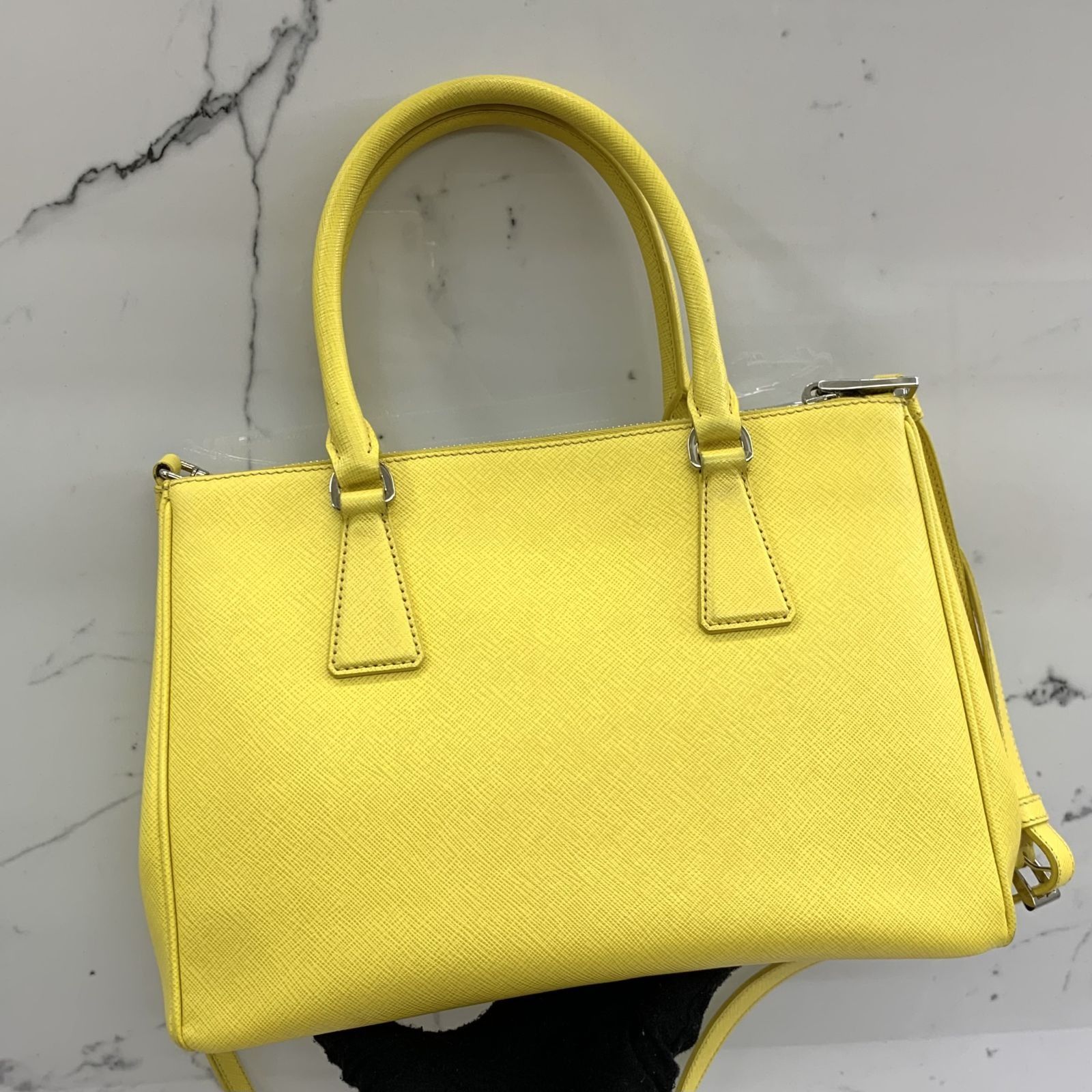 Prada Galleria Small Saffiano Double-zip Tote Bag in Yellow