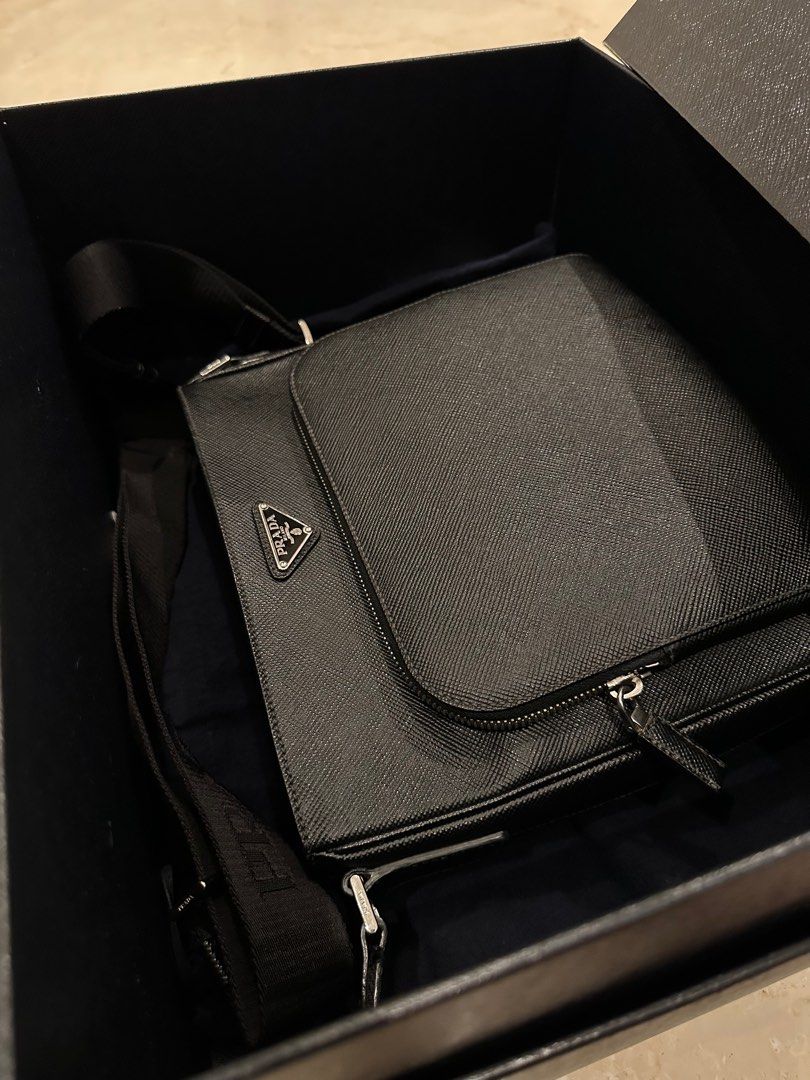 Prada Bandoliera Tessuto Saffiano Nero TU Crossbody (Multi Pochette) -  Black, Luxury, Bags & Wallets on Carousell
