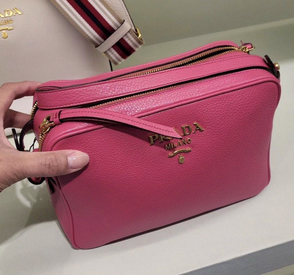 Prada Pink Double Zip Bag, Women's Fashion, Bags & Wallets, Cross