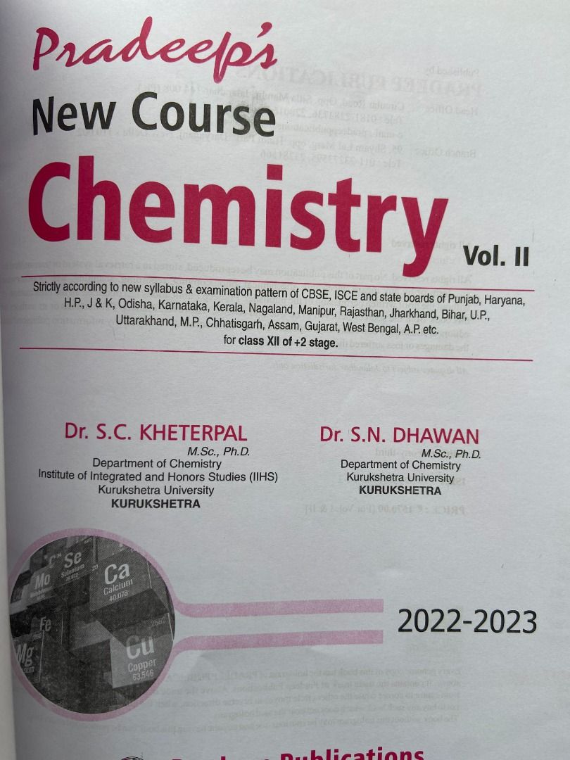 Pradeep #39 s New Course Chemistry Class 12 Vol 1 (Dr S C Kheterpal Dr S