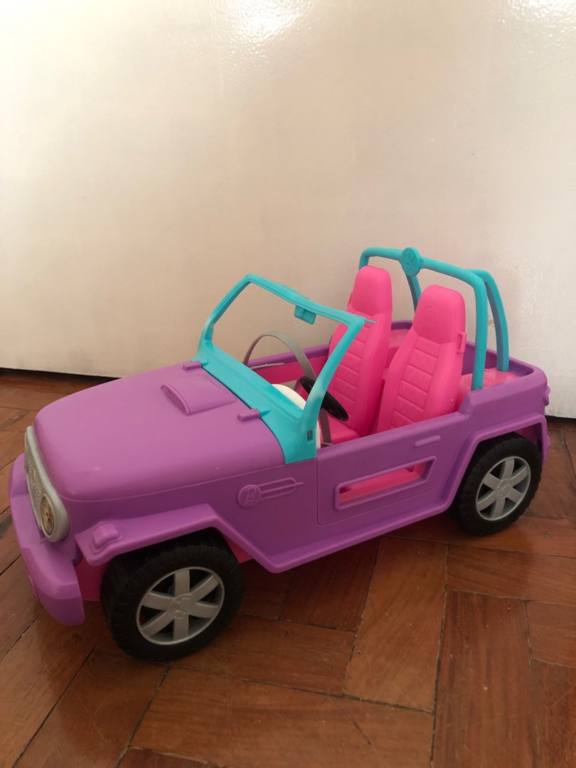 Preloved Barbie Car with Barbie Dolls on Carousell
