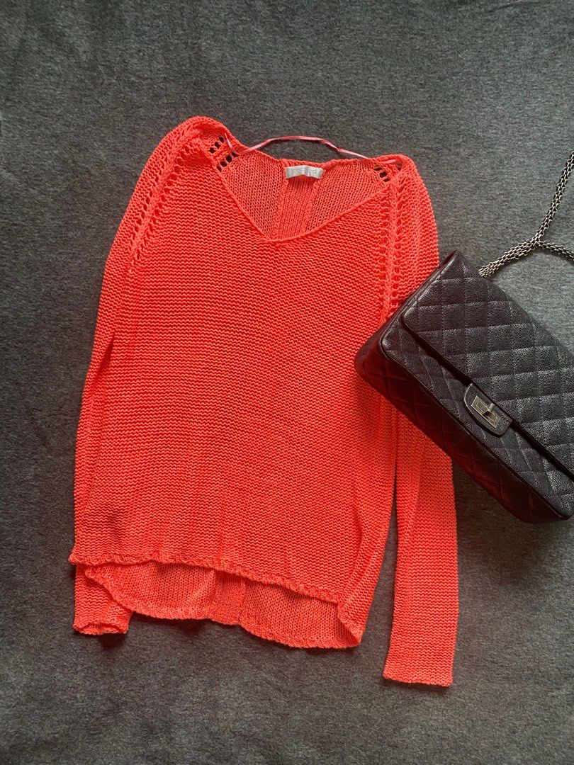 Promod Knitted Sweater cardigan pullover jacket cut out Women s