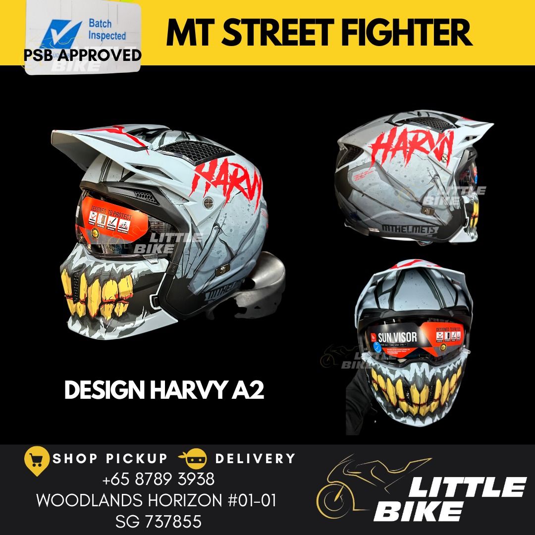 PSB APPROVED MT helmets streetfighter street fighter open face ...