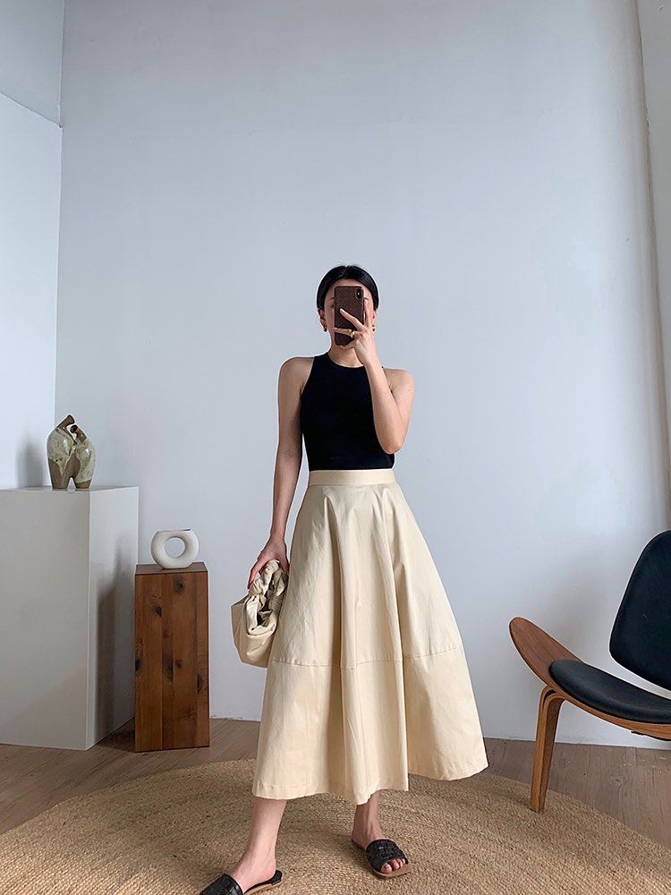 Puffy new arrivals midi skirt