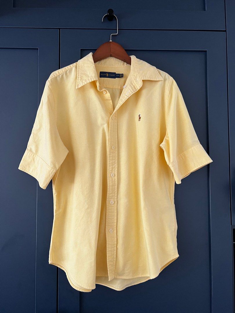 Ralph lauren yellow button down shirt sales