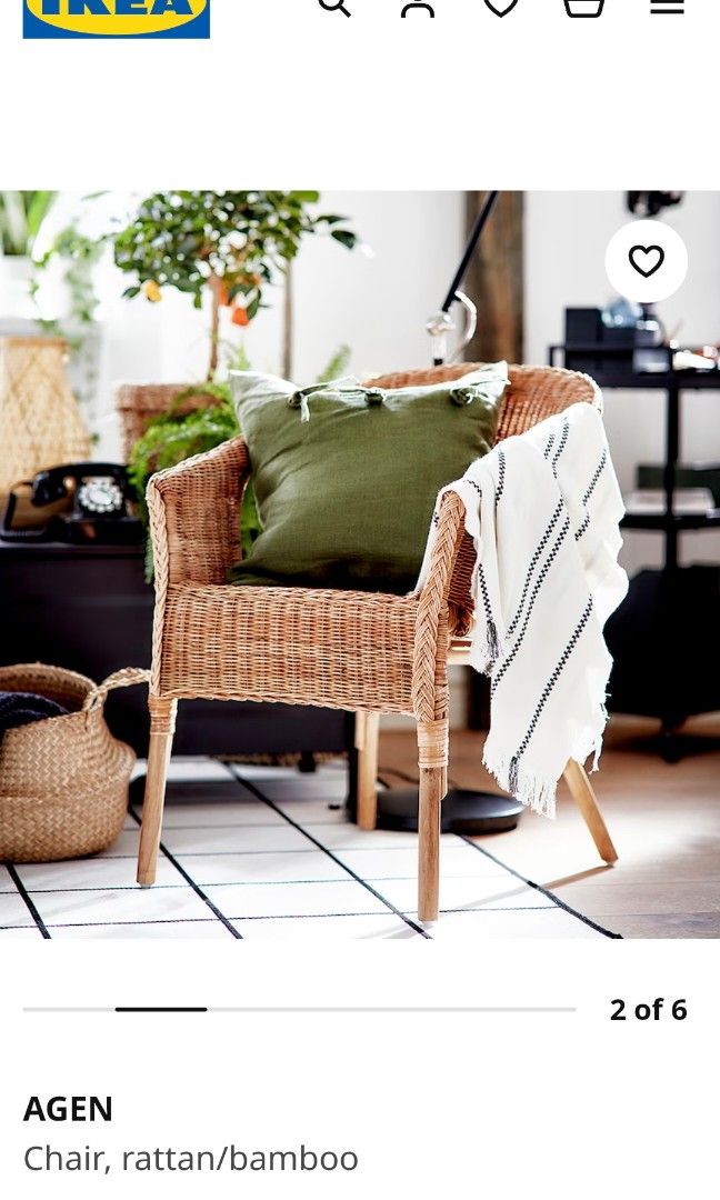 IKEA Rattan Armchair Furniture Home Living Furniture Chairs