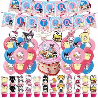 82 Pcs Pompompurin Theme Birthday Party Decorations,Party Supply Set for Kids with 1 Happy Birthday Banner Garland