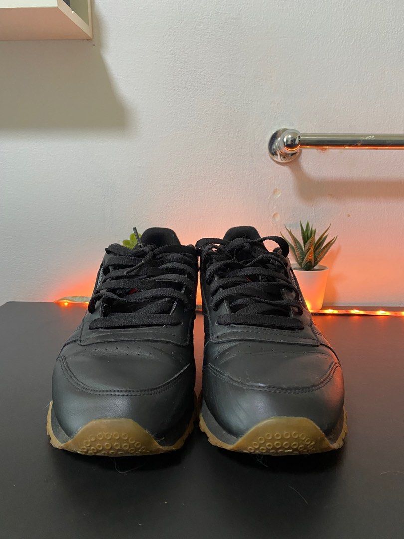 Reebok Classic Leather Black Men s Fashion Footwear Sneakers