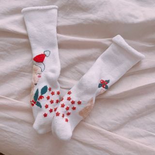 Reindeer white anti-grip anti-slip socks from Europe