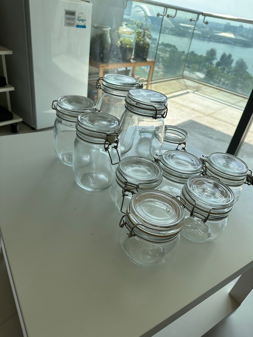 Set of Ikea Korken Glass Jars & Bottles with Lid & Airtight Seal