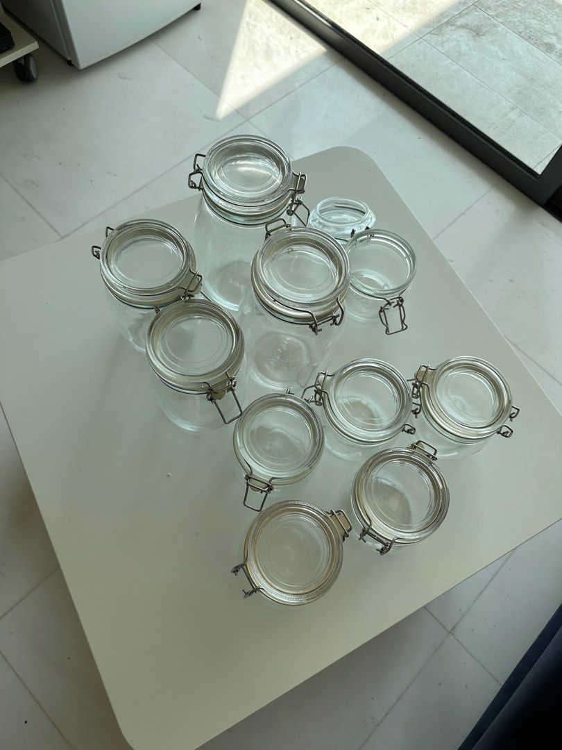 Set of Ikea Korken Glass Jars & Bottles with Lid & Airtight Seal