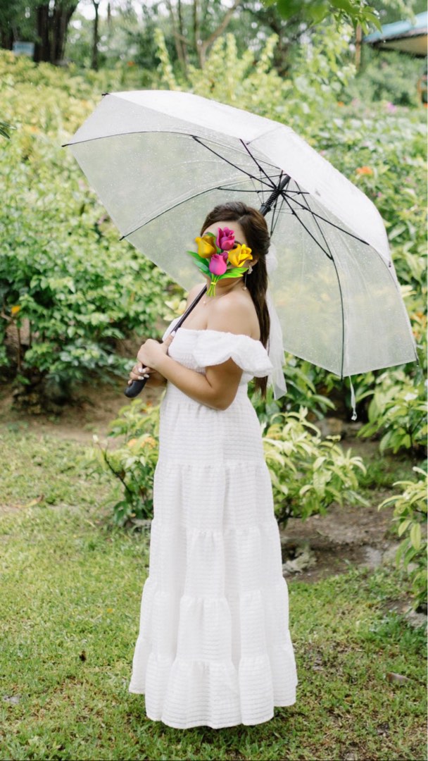 Shein long white dress cheap