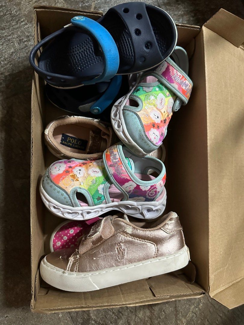 Sketchers Crocs Ralph Lauren 2 3yo kids shoes 4 pairs in