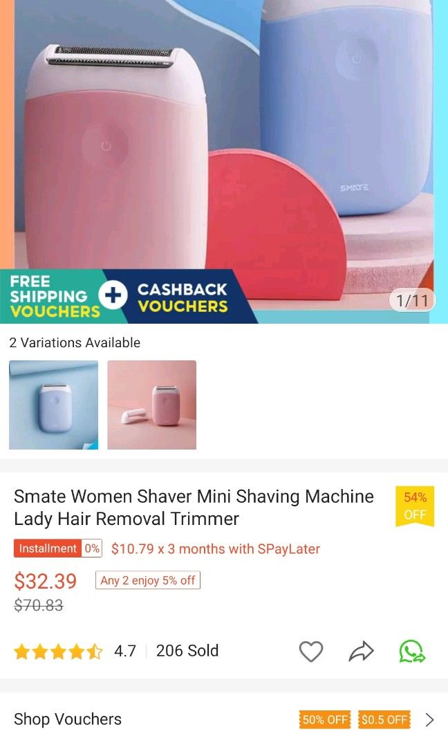 Smate Shaver Hair Removal (Not Epilator), Beauty & Personal Care, Bath