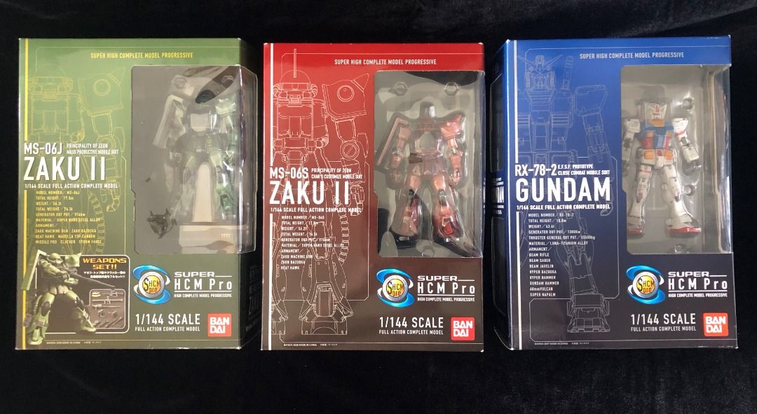 Super HCM Pro Set - MS-06J Zaku II, MS-06S Zaku II and RX-78-2 