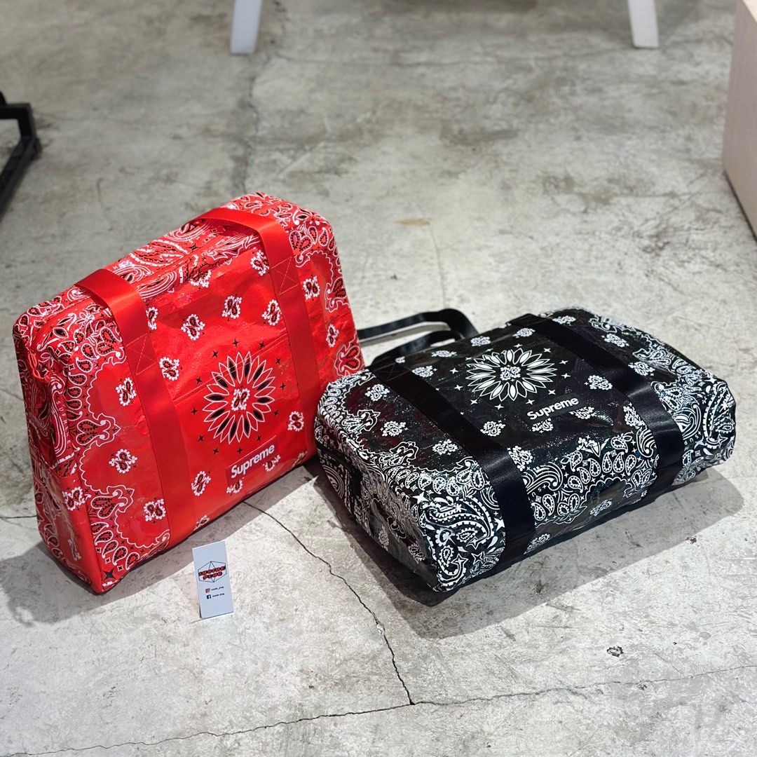 Supreme Bandana Tarp Small Duffle Bag, Men's Fashion, Bags, Belt
