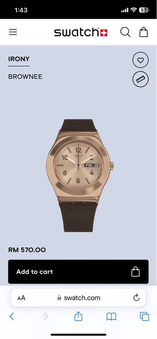 Swatch YLG701 Brownee Women s Fashion Watches Accessories