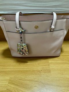 BNWT Tory Burch Geo Logo Tote Bag in Powder Blue 100% AUTHENTIC