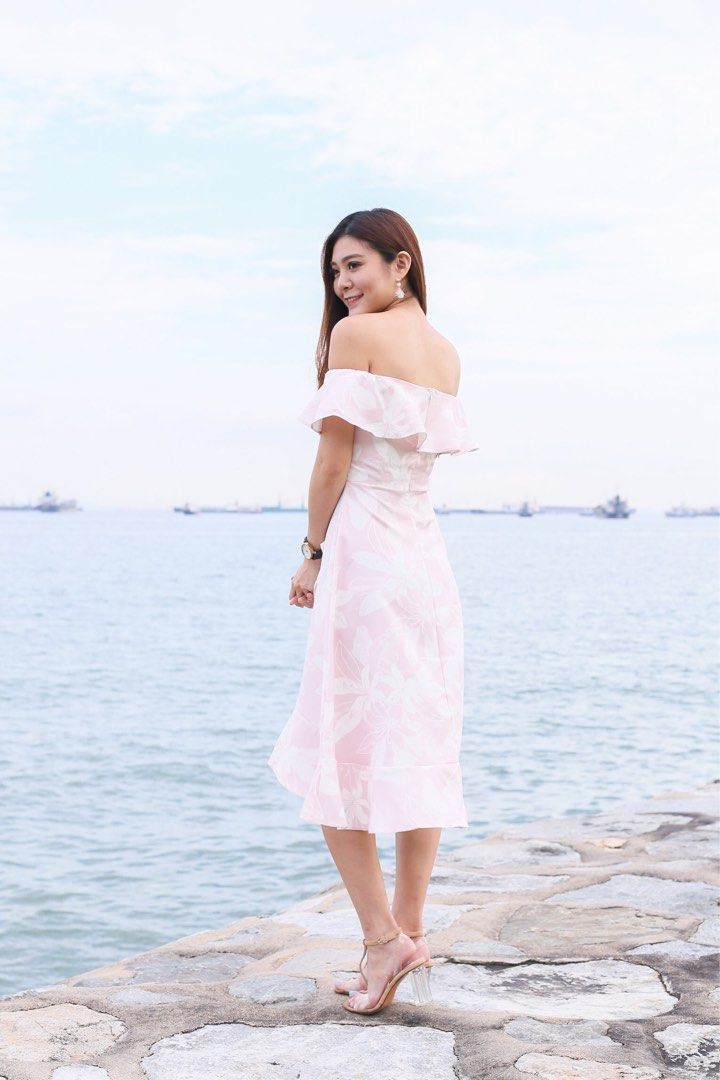 Ruffled For Florals Midi Dress