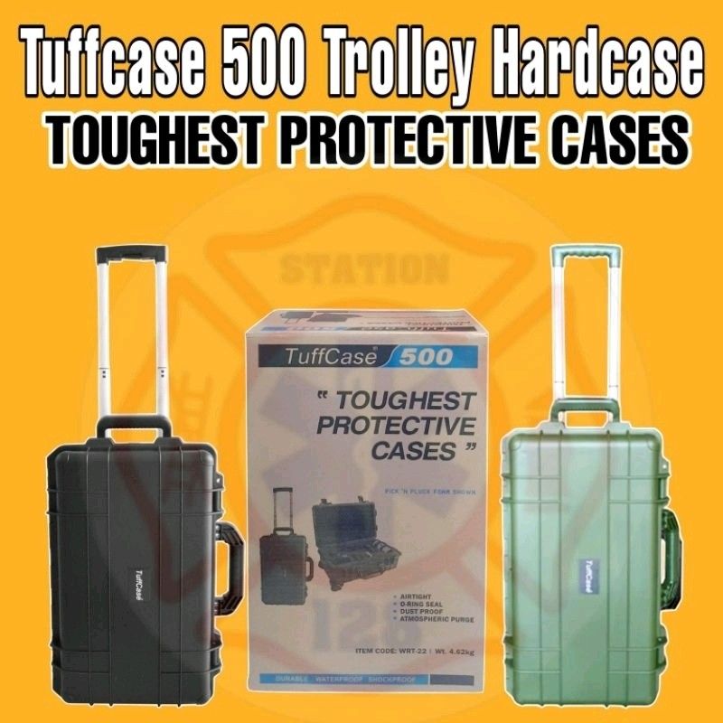 Tuffcase 500 Trolley Hardcase (Category: Camera Bags & Carriers) located in Quezon City. Submitted by station128 (Listing ID 1250450831, Image 1). Description: Tuffcase 500 Trolley Hardcase Description: Tuffcase is durable and stable, water-dust-shock-rust proof and super affordable. It is also perfect for storage of your valuable photography gears and accessories. Press and Pull Latches Hold fast under impact and create flat surface for upright 