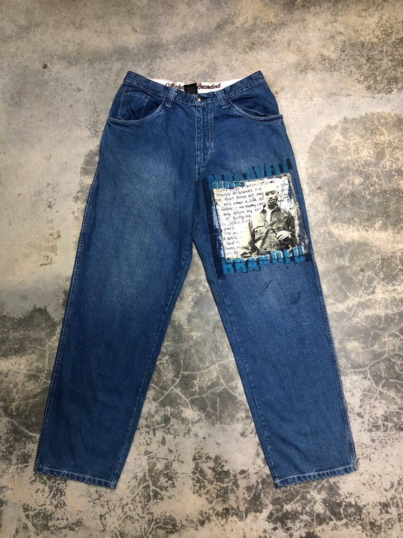 Tupac Shakur Makaveli Branded Baggy jean, Men's Fashion, Bottoms, Jeans ...