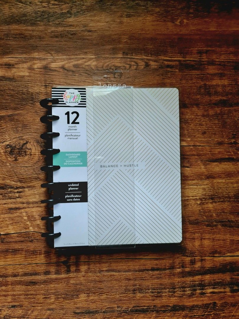The Happy Planner Undated Align Classic Dashboard - 12 Months (Category: Stationery & School Supplies) located in Cavite. Submitted by lensza_studio (Listing ID 1250547270, Image 1). Description: Undated Align Classic Happy Planner Notebook Sealed and unused. Comes with 12 months of calendars and weekly spreads. Has 12 unlabeled dividers with metallic foiling. Month stickers included for labeling. Includes quotes and affirmations to keep you moti