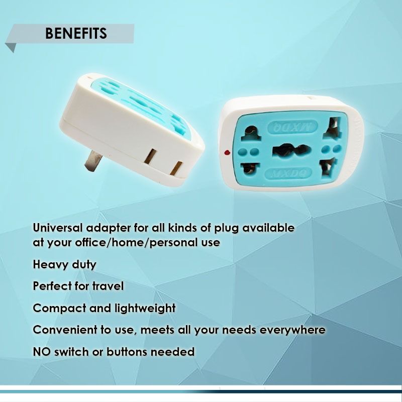 UNIVERSAL AC ADAPTER 4-WAY SOCKET PLUG, 800W 10A 250V RANDOM COLOR ...