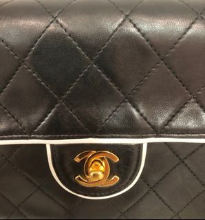 Vintage Chanel Navy Caviar Leather Mini Square Shoulder Bag 1998