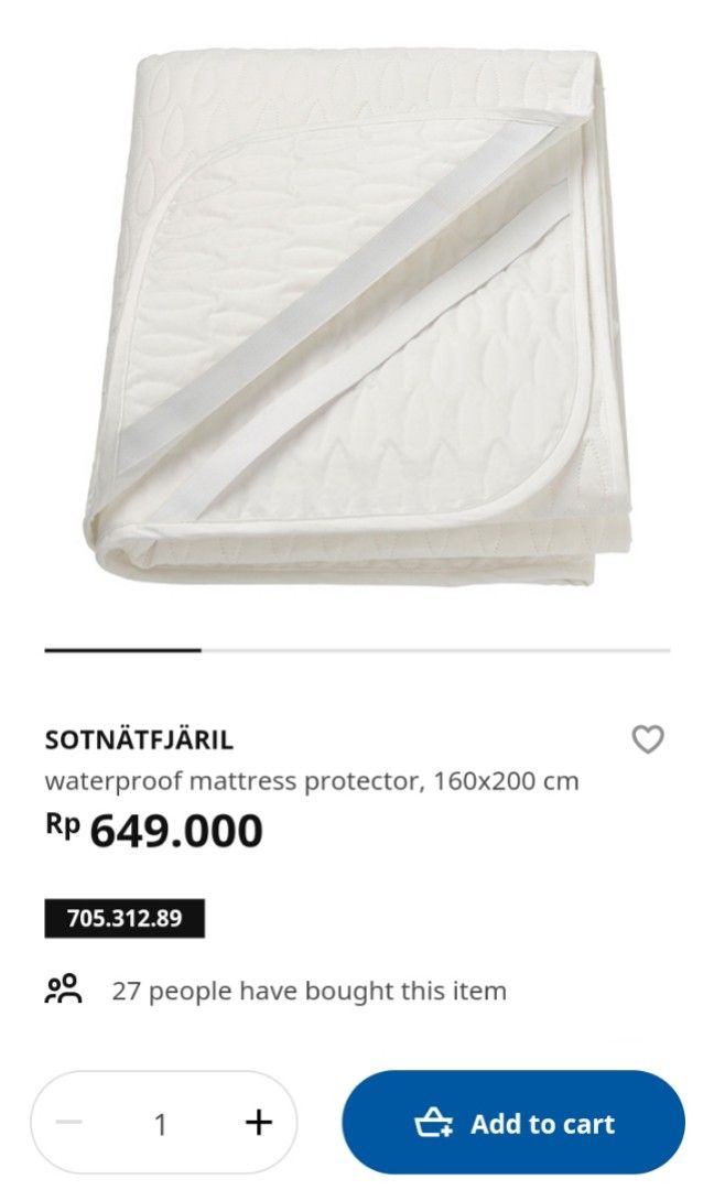 SOTNÄTFJÄRIL waterproof mattress protector, 120x200 cm - IKEA