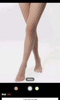 White Hollow Out Fishnet Tights