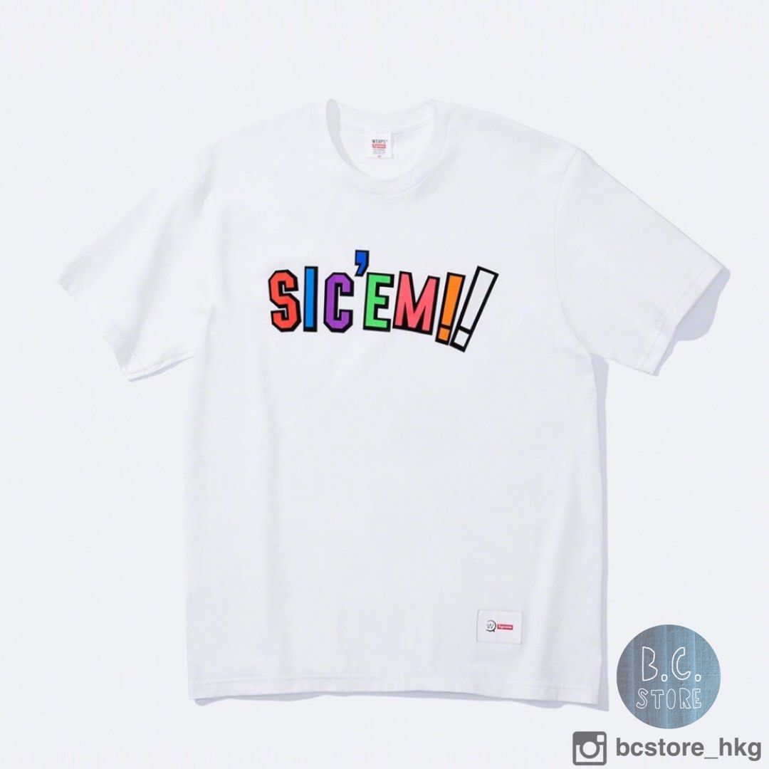 WTAPS x SUPREME Sic'em TEE, 名牌, 服裝- Carousell